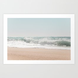 Crashing waves - pastel beach ocean - sea travel photography Art Print