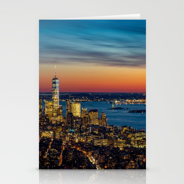 Landscape sunset New York City Stationery Cards