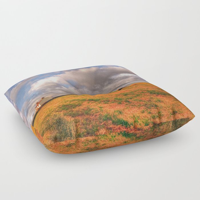 Framed by the clouds Floor Pillow