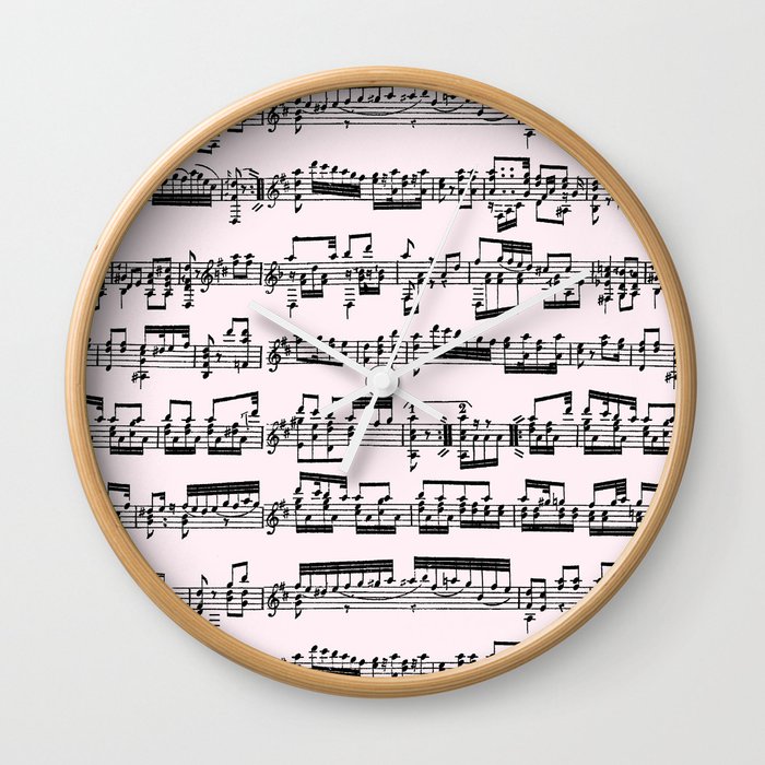 Sheet Music // Lavender Blush Wall Clock