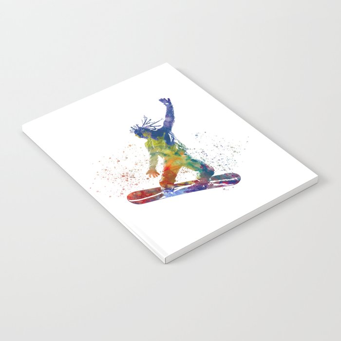 Snowboarding in watercolor Notebook