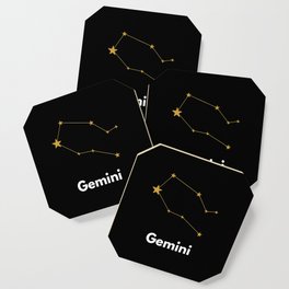 Gemini, Gemini Zodiac, Black Coaster