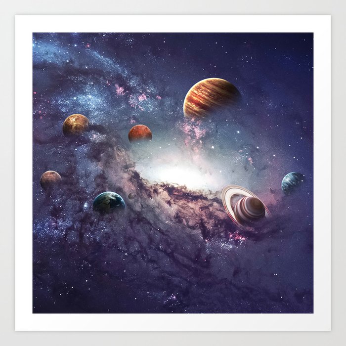 Planets Of The Solar System Galaxy Art Print By Novagraphic Society6