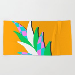 Abstract colorful botanical pattern plant 3 Beach Towel