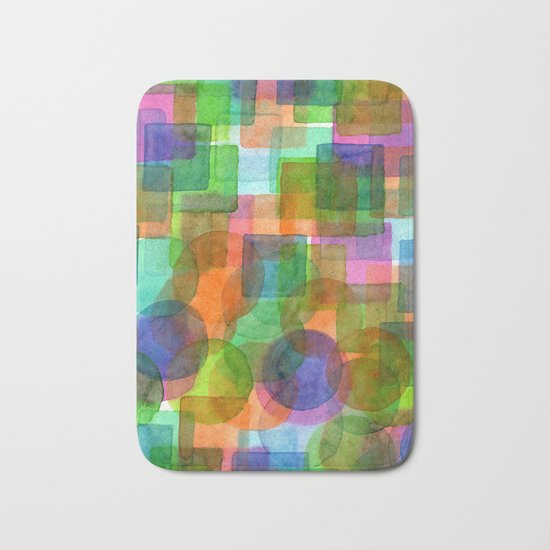 Befriended Squares and Bubbles Bath Mat