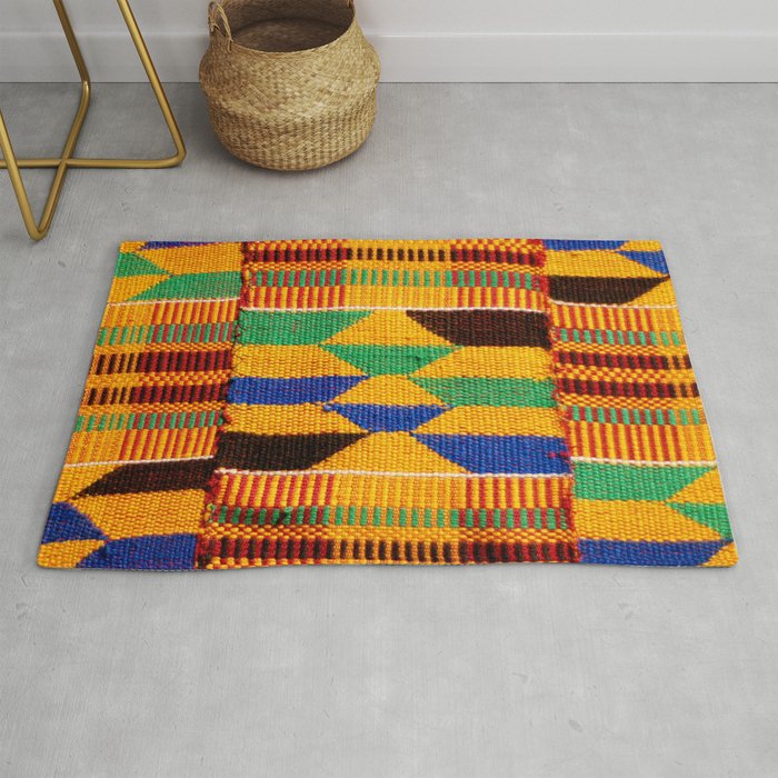 Kente Cloth Pattern Traditional African Rug