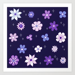 Lilac Woods Floral Pattern Art Print