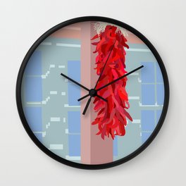 New Mexico Chile Ristra Dooryway in Pastel Wall Clock
