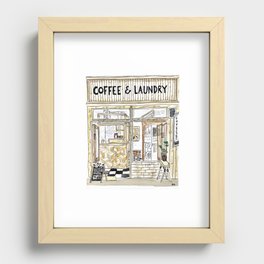 Coffee & Laundry Watercolor Recessed Framed Print