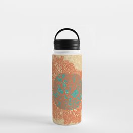 Abstract art gestual and organic,orange and green Water Bottle