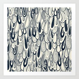 droplets indigo pearl Art Print