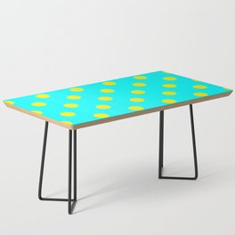 Amazing Blue Yellow Polka Dot Pattern Coffee Table
