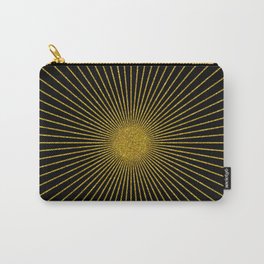 Black and gold glitter sun rays, gold glitter abstract geometry Carry-All Pouch