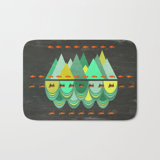 fishes which wanted to hike while cows wanted to swim Bath Mat
