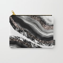 Agate Rose Gold Glitter Glam #3 #gem #decor #art #society6 Carry-All Pouch