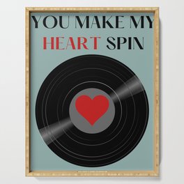 You make my heart spin | Vinyl Record Serving Tray