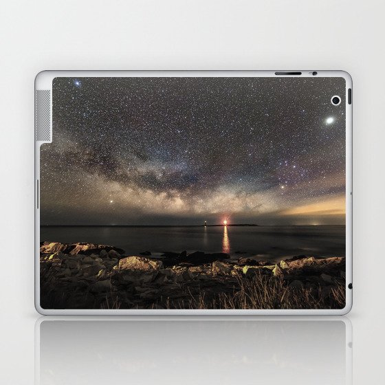 Milky way and the Twin lights Laptop & iPad Skin