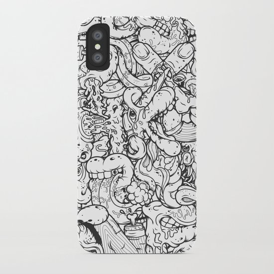 Alphabetcha Collage b&w iPhone Case