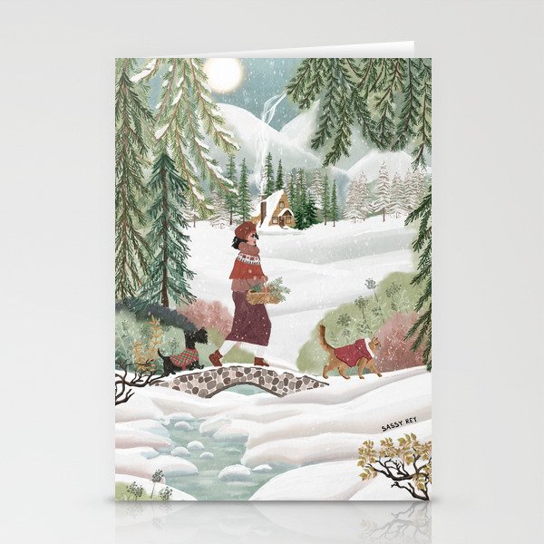 Winter foraging Stationery Cards