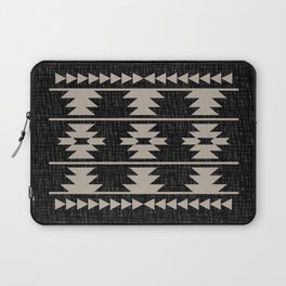 Southwestern Pattern 129 Black and Linen Laptop Sleeve