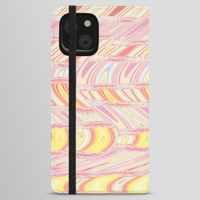 Rose And Yellow Waves Abstract iPhone Wallet Case