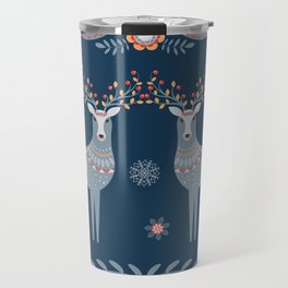 Nordic Winter Blue Travel Mug