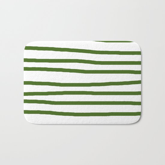 Simply Drawn Stripes in Jungle Green Bath Mat