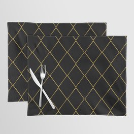 Black and Gold  Diamond Pattern or Print Placemat