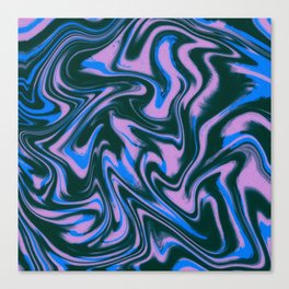 Blue & Purple Wavy Grunge Canvas Print