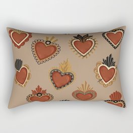 Vintage Mexican Sacred Hearts Pattern II by Akbaly Rectangular Pillow
