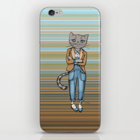 Hipster Kitty Cool iPhone & iPod Skin