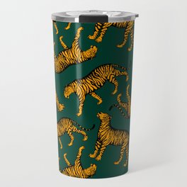Tigers (Dark Green and Marigold) Travel Mug
