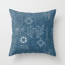 Schematic image of TOKAMAK, a fusion reactor. Print with drawings and graphs. The tokamak is one of several types of magnetic restraints being developed to produce controlled fusion energy. Throw Pillow