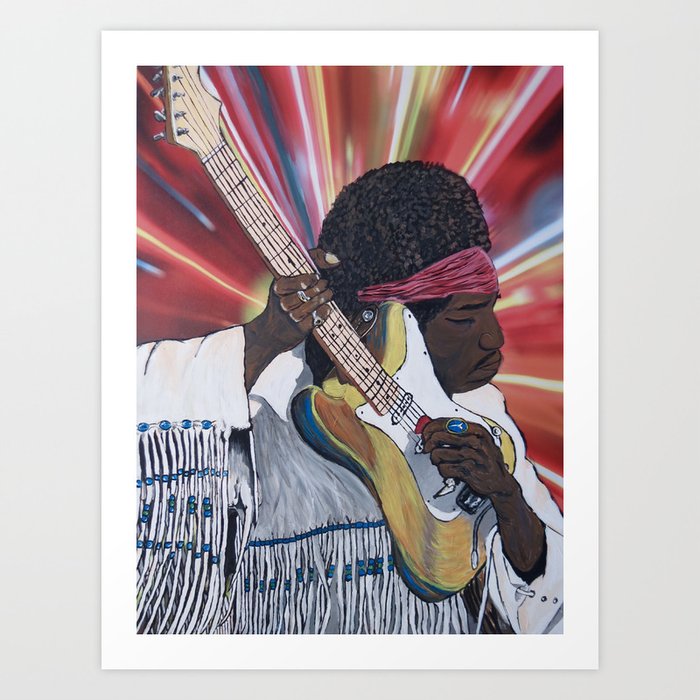 Jimi Hendrix Live At Woodstock Art Print By Lindsgrace333 Society6