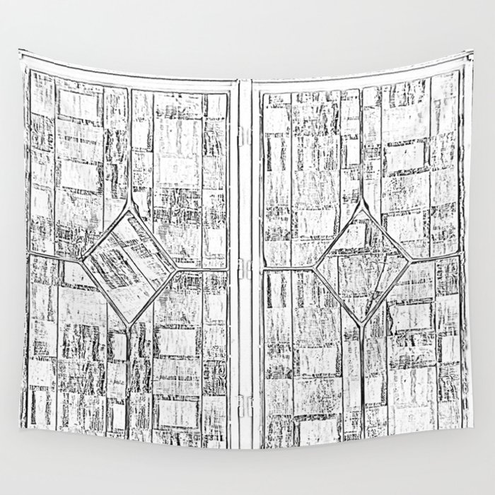 Door in the window - drawn on Wall Tapestry