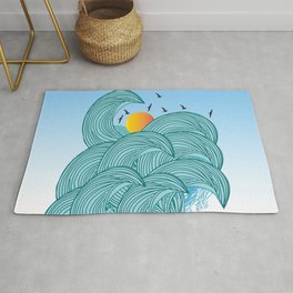 sea wave 4 Rug | Graphic Design, Painting, Nature, Photo 