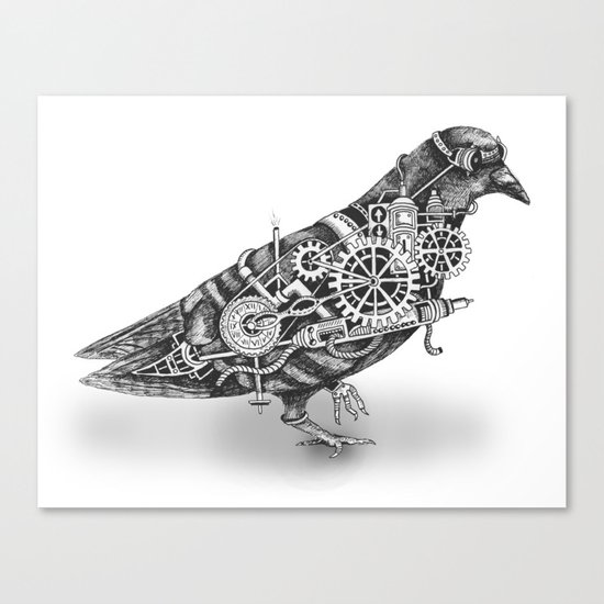 Roly the Steampunk Pigeon Canvas Print