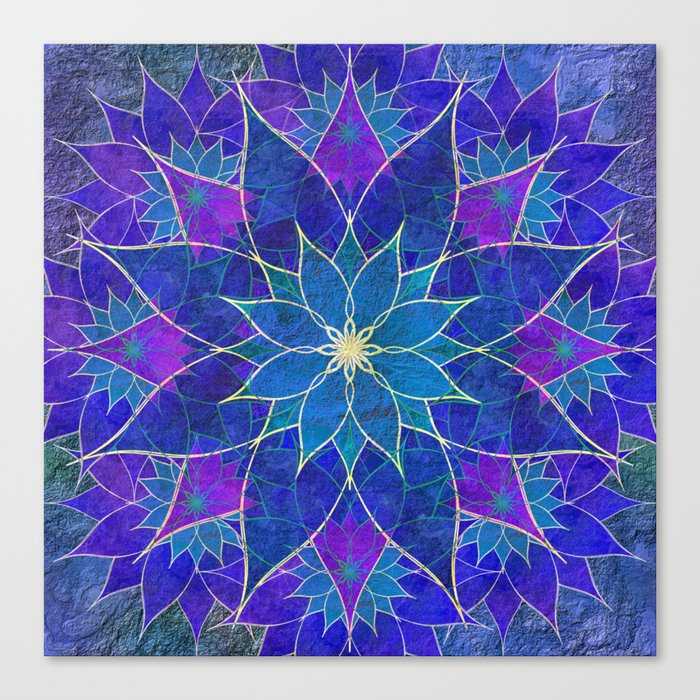 Lotus 2 - blue and purple Canvas Print