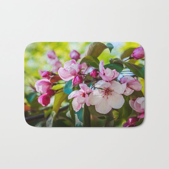 Pink apple blossom Bath Mat