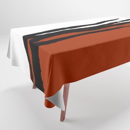 Abstract Line Art Black White Red Tablecloth