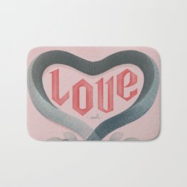 LOVE Bath Mat | Snake, Serpiente, Love, Curated, Heart, Painting, Nature, Corazon, Amour, Digital 