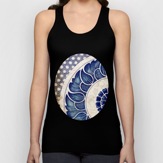 Blue Oriental Vintage Tile 05 Unisex Tank Top