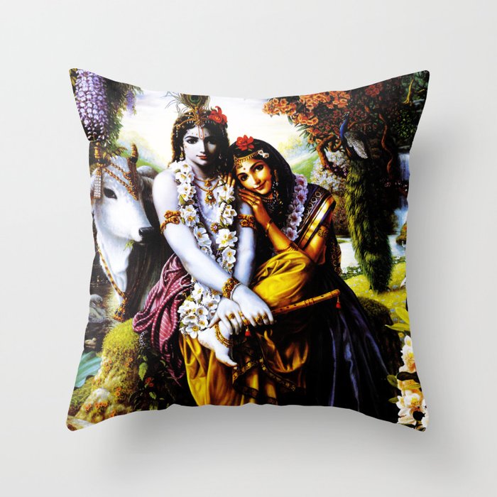 Hindu Krishna 3 Throw Pillow