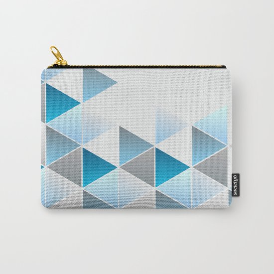 Triangles Blue Gray Geometric Carry-All Pouch