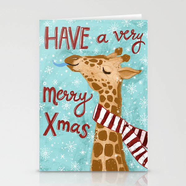 Xmas Giraffe Stationery Cards