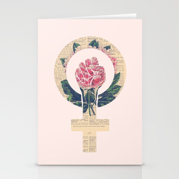 Respect, equality, women's liberation. Feminism Power Fist / Raised Fist Stationery Cards