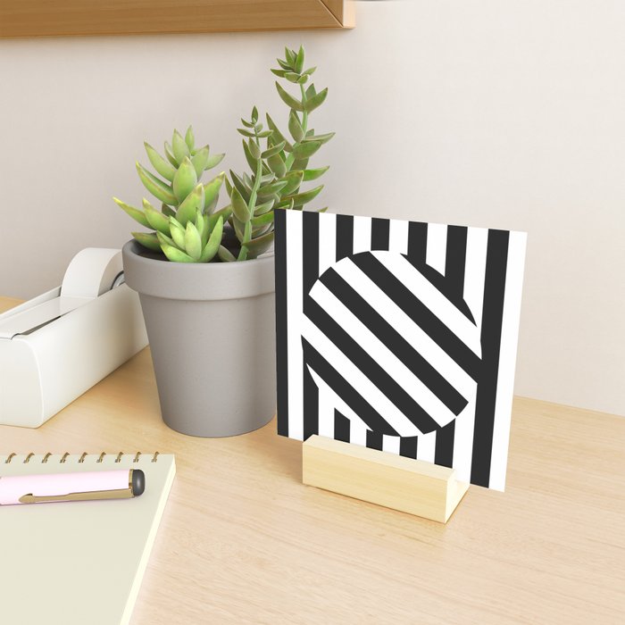 The Turning Point Abstract Minimalism Art 3 Black White Mini Art Print By Denidesigns