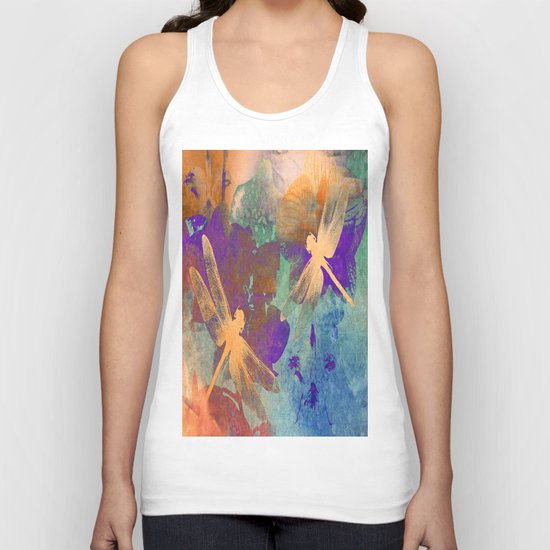 Orange Orange Dragonflies Unisex Tank Top