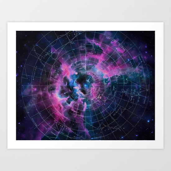 Space star map Art Print