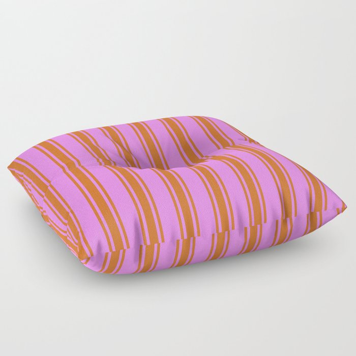 Violet and Chocolate Colored Lines/Stripes Pattern Floor Pillow